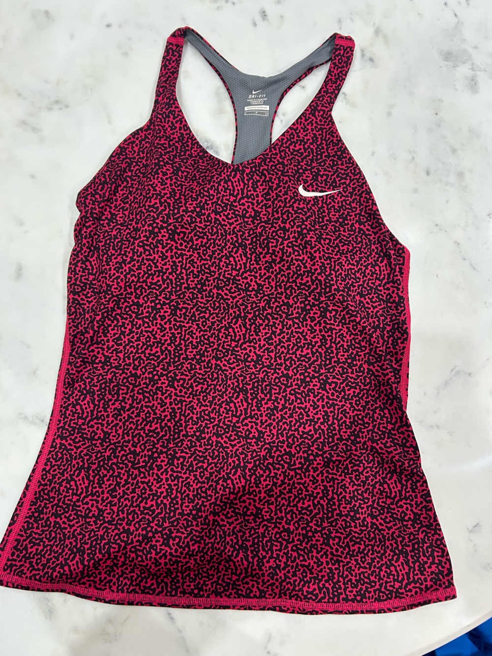 Nike Pink and Black Patterned Dri-FIT Racerback Tank